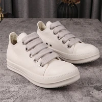 fashion canvas shoes rick mens sneakers white solid lace up womens sports shoes owens jumbo shoeslace mens casual shoes