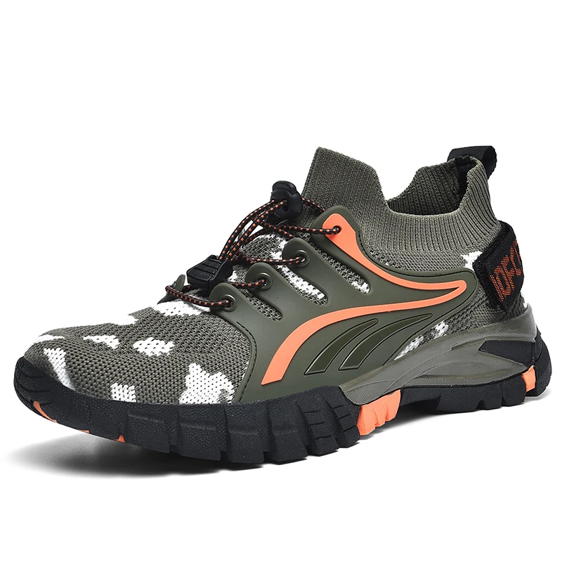 

Summer Outside Men Hiking Shoes Breathable Mesh Male Rock Climbing Shoes Big Size 39-47 Youth Camping Across Country Sneakers