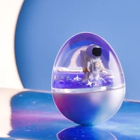 egg shaped astronaut tumbler ornaments spaceman liquid quicksand stress relieving toys home office desktop ornament gift