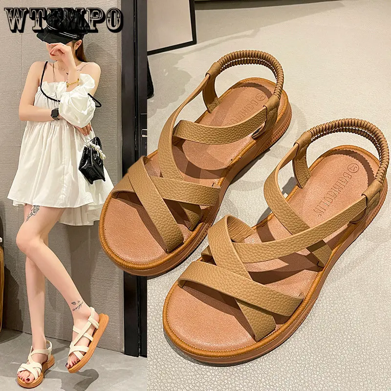 Women Sandals Classics Ankle Strap Summer Sandals Flat Shoes for Women Soft Sole Flats Sandalias Mujer Casual Summer Footwear