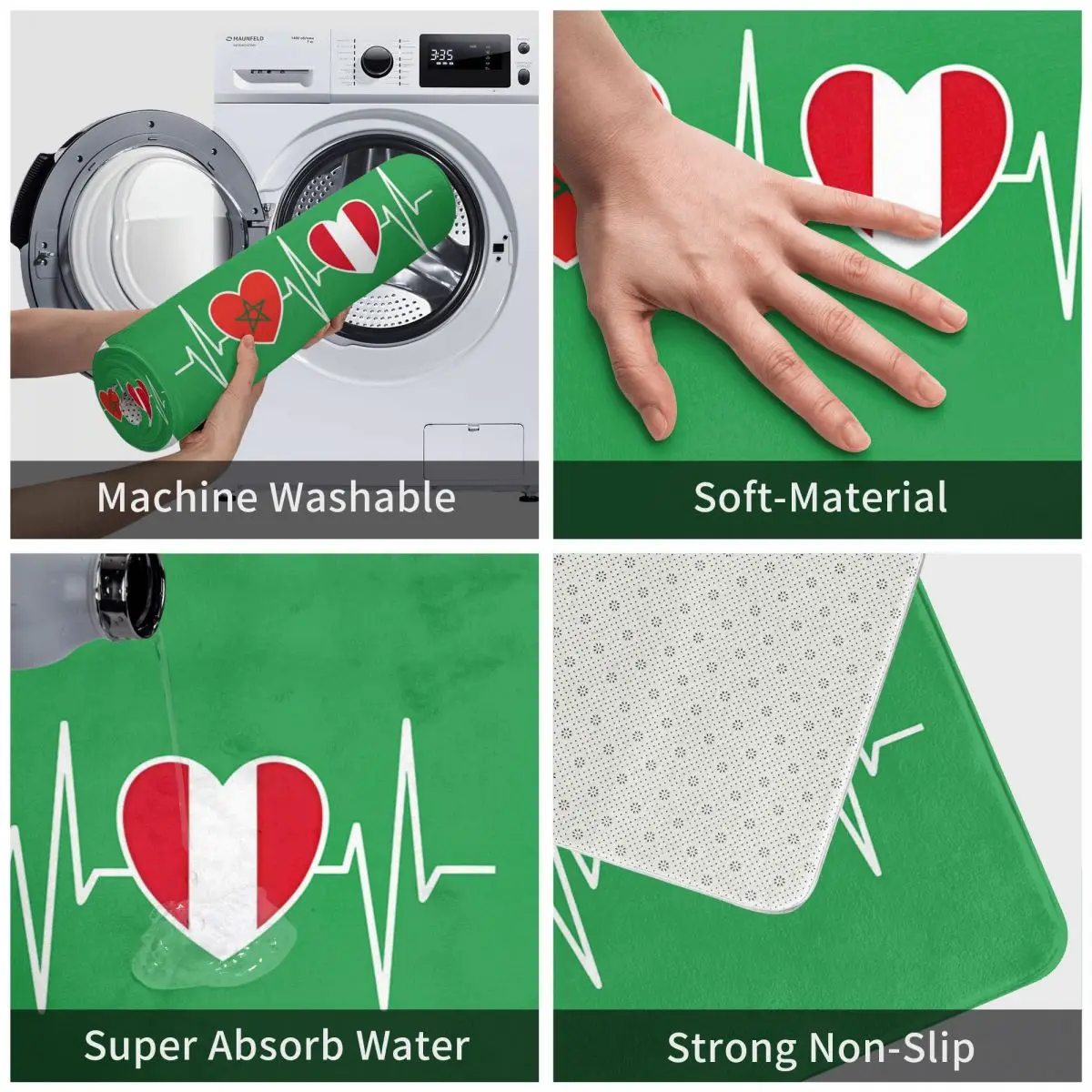 Марокко и Перуанский Флаг Зеленый 40x60 см Ковер Полиэстеровые Коврики Модные