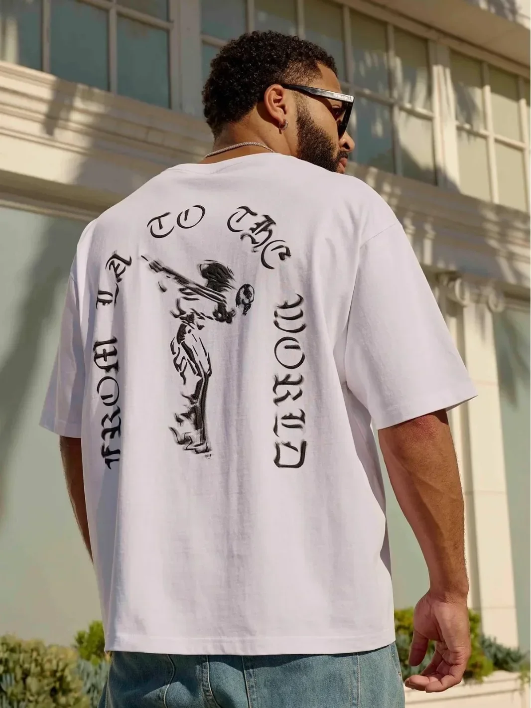 YOUNGLA новая летняя мужская футболка большого размера в американском модном стиле