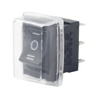 250v 6a waterproof on off on dpdt black rocker switch with cover
