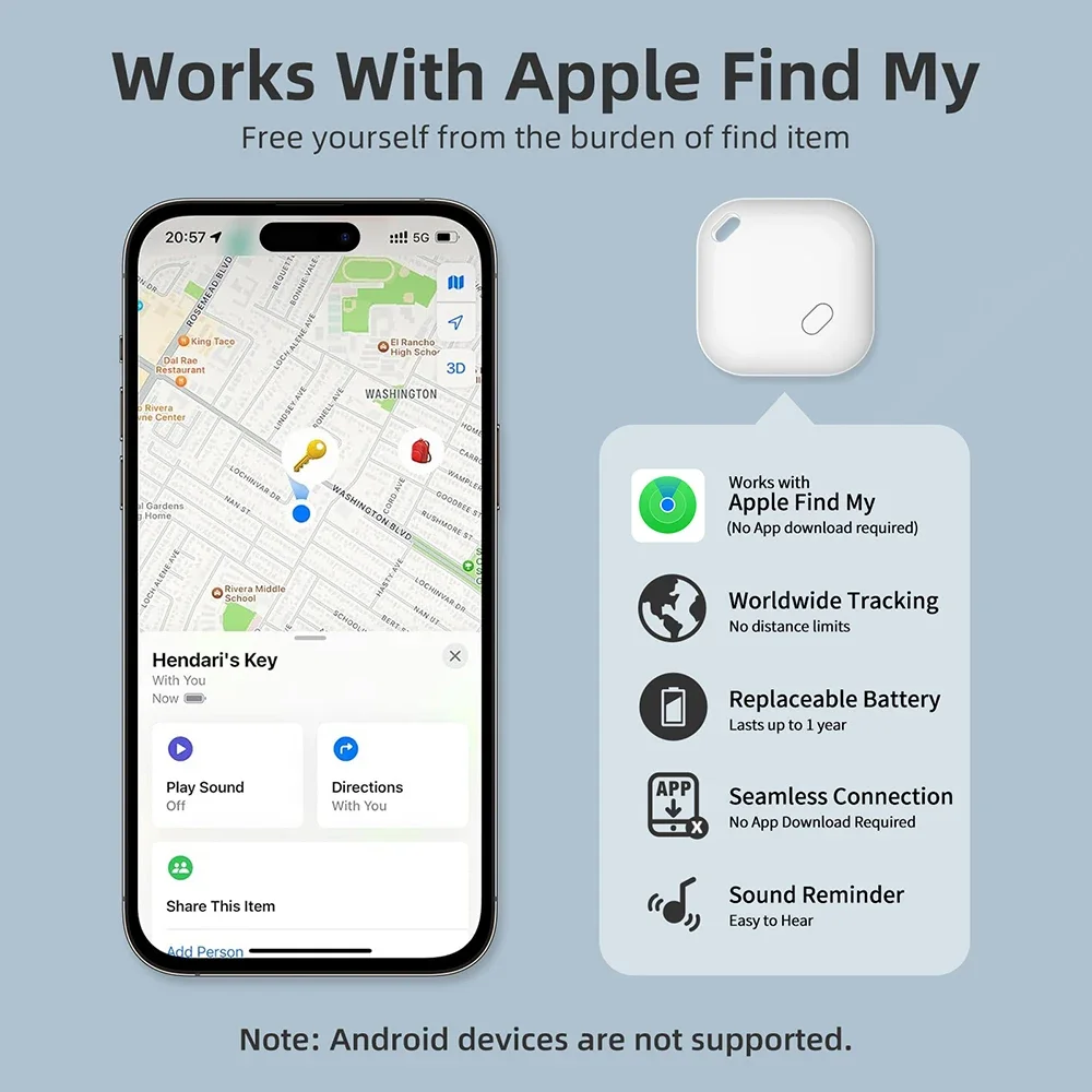 Фото Мини-устройство слежения для Apple Find My Key Smart iTag Child Finder Pet Car Lost Tracker Smart Bluetooth Tracker IOS System №2