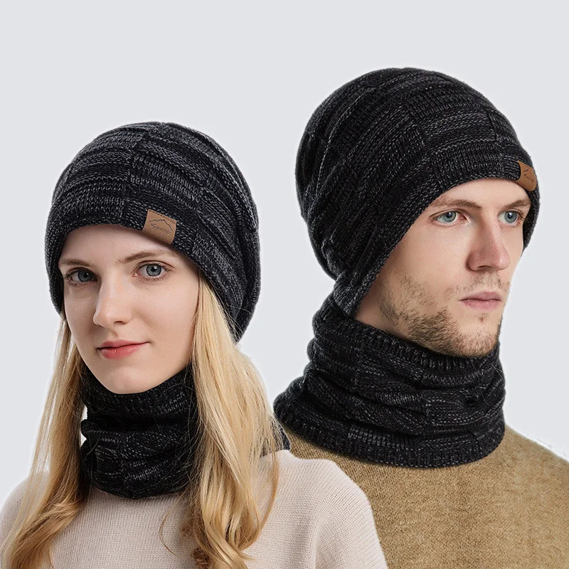 

Брендовые облегающие шапки для женщин, зимние вязаные шапки, плотная теплая облегающая шапка, шапка, женская шапочка с градиентом, облегающие шапки, уличный комплект для верховой езды