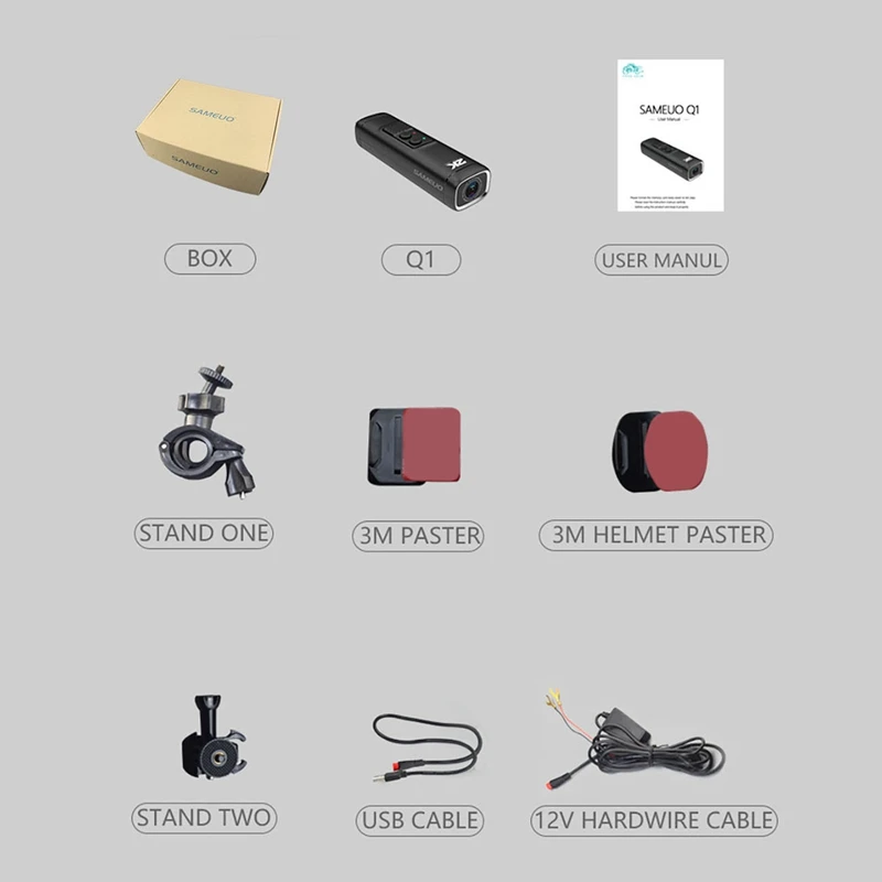 Мотоциклетный видеорегистратор многофункциональная видеозапись Full HD 2K 1440P 30FPS