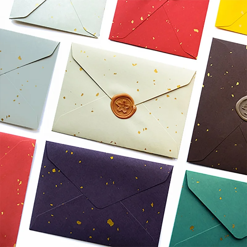 

50pcs/lot Gilding Envelope High-grade Western Style Multi-color Postcards Envelopes for Wedding Invitations Business Stationery