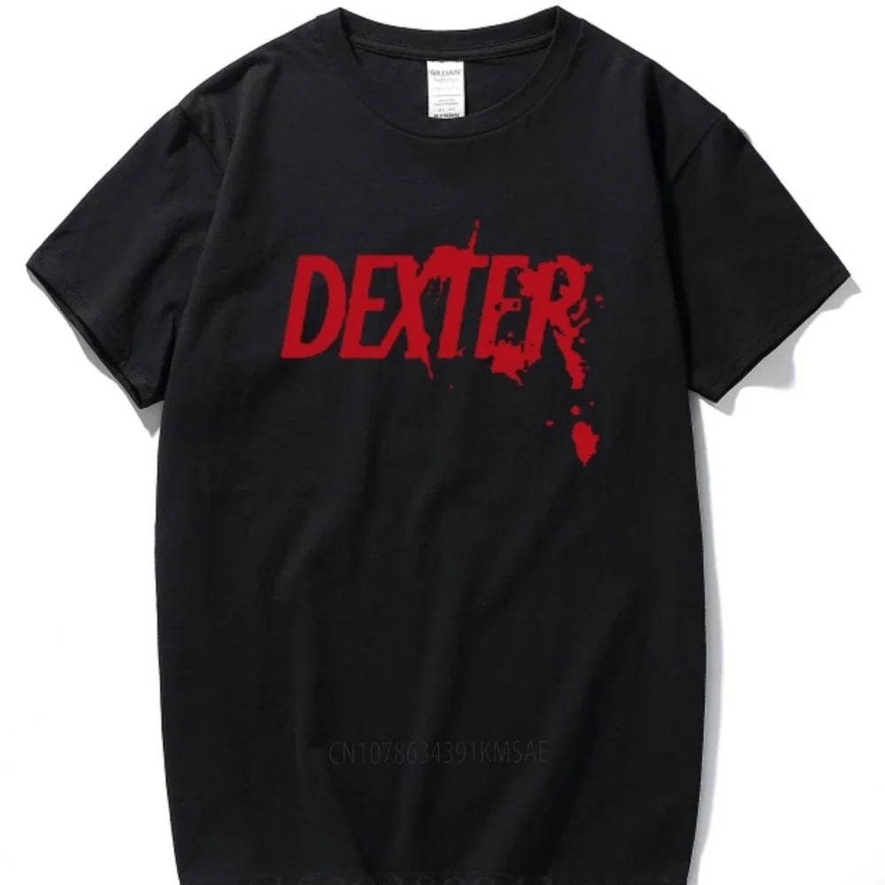 Новая мужская модная летняя хлопковая футболка с коротким рукавом принтом DEXTER