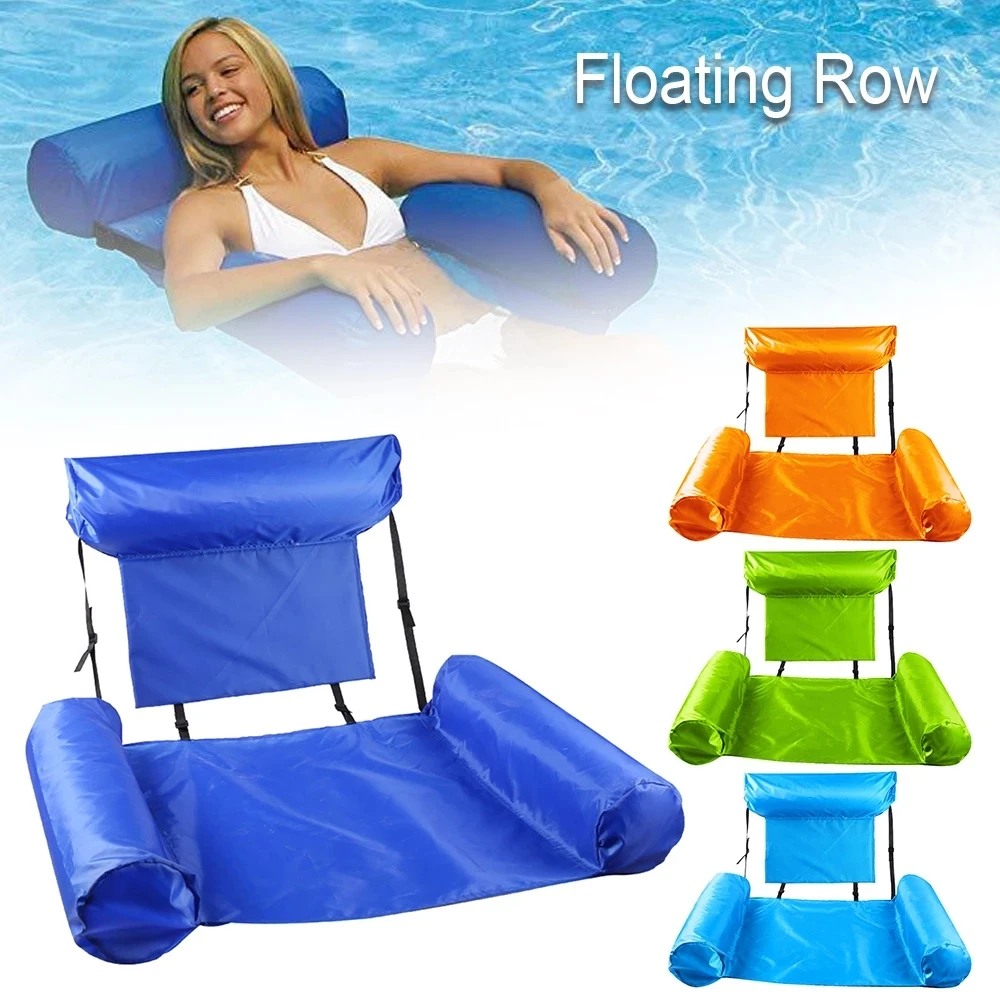 

Inflatable Foldable Floating Row Backrest Air Mattresses Bed Beach Swimming Pool Water Sports Lounger float Chair Hammock Mat