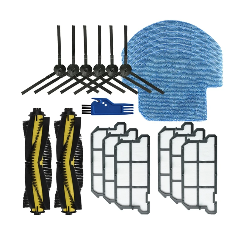 

For ILIFE V7S Pro Robotic Vacuum Cleaner Accessories Replacement Hepa Filter Roller Brush Main / Side Brush Mop Cloth Rags