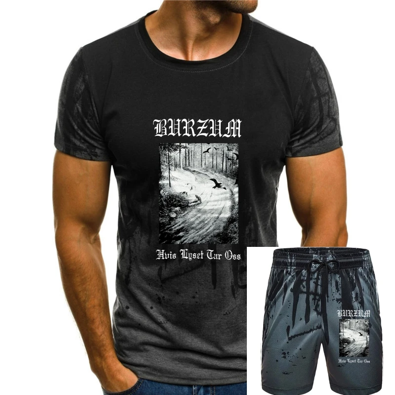 

Хипстерские футболки с круглым вырезом Burzum Hvis Lyset Tar Otshirt Черная Мужская футболка с коротким рукавом 031904