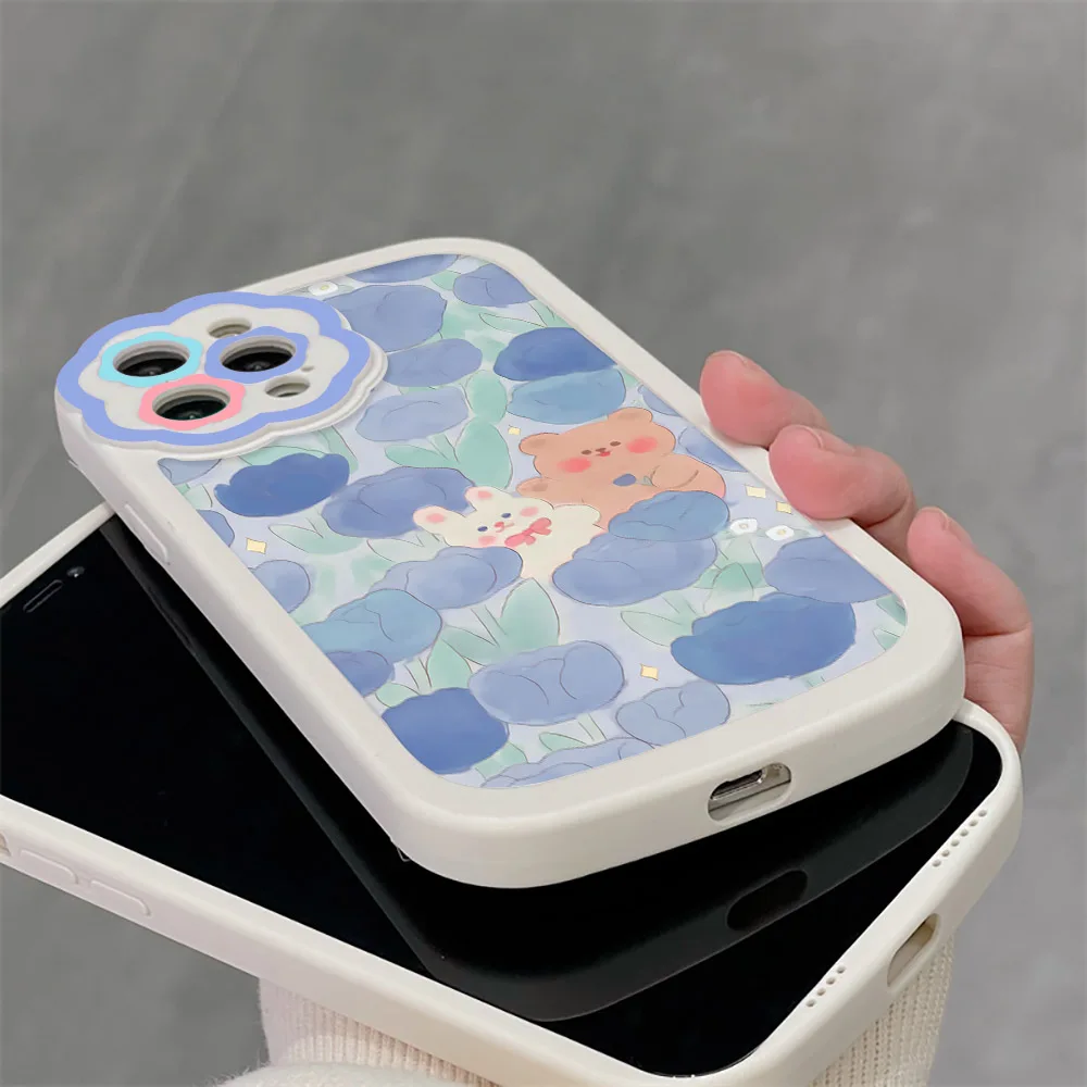 Flower Lens Protector Cases For iPhone 11 12 13 14 Pro Max Phone Case iPhone11 iPhone14 Plus 11Pro Promax Fundas Soft Back Cover