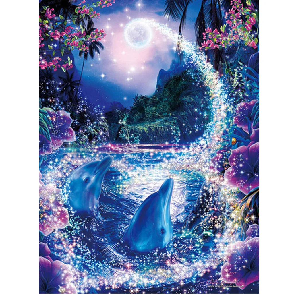 

3082-285- Cartoon digital oil painting moon night scene filling suitable for adults