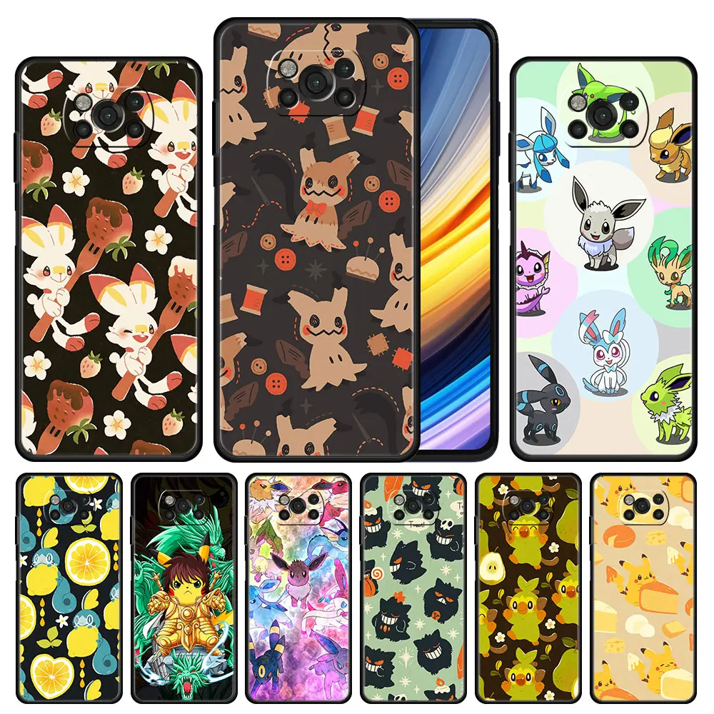

Case Cover for Xiaomi Poco X3 X4 M3 F1 F2 F3 M3 M4 NFC Redmi K40 K40s K50 11T 12 12X Pro Style Trend Back Pokemon Kawaii Tile