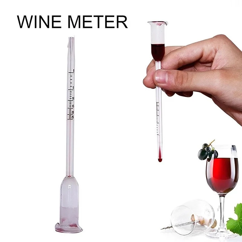 

1Pcs Transparent Glass Wine Alcohol Meter Fruit Wine Rice Wine Concentration Meter Wine Meter 0-25 Degree Wine Measuring Meter