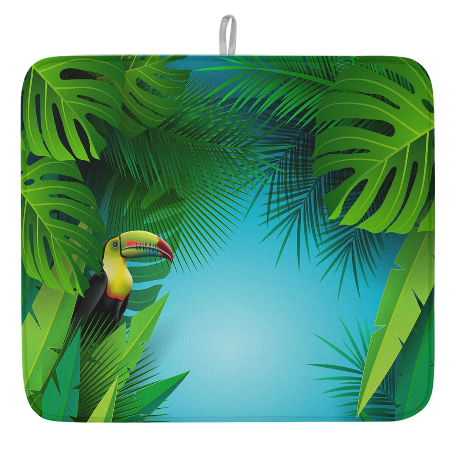 

Коврик для сушки посуды в виде растений и птиц, кухонный коврик для обеденного стола, поглощающий воду столовый набор для кофе, домашняя под...