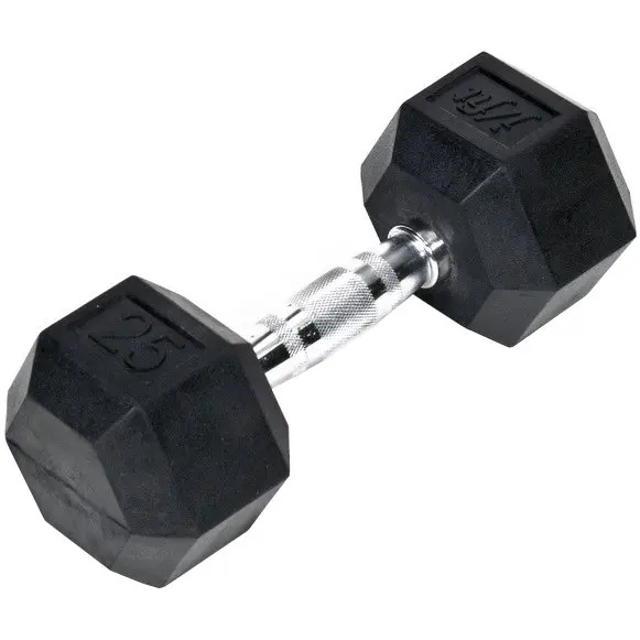 

JFIT, 25lb Rubber Hex Dumbbell, Single