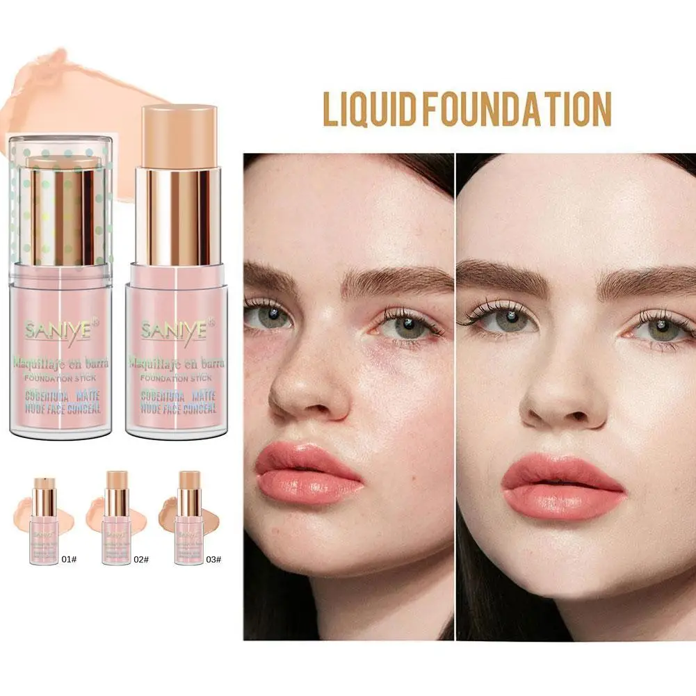 

3 Color Concealer Stick Foundation Oil Control Isolation Full Cover Dark Circles Moisturizing Long-lasting Face Makeup Cosmetics