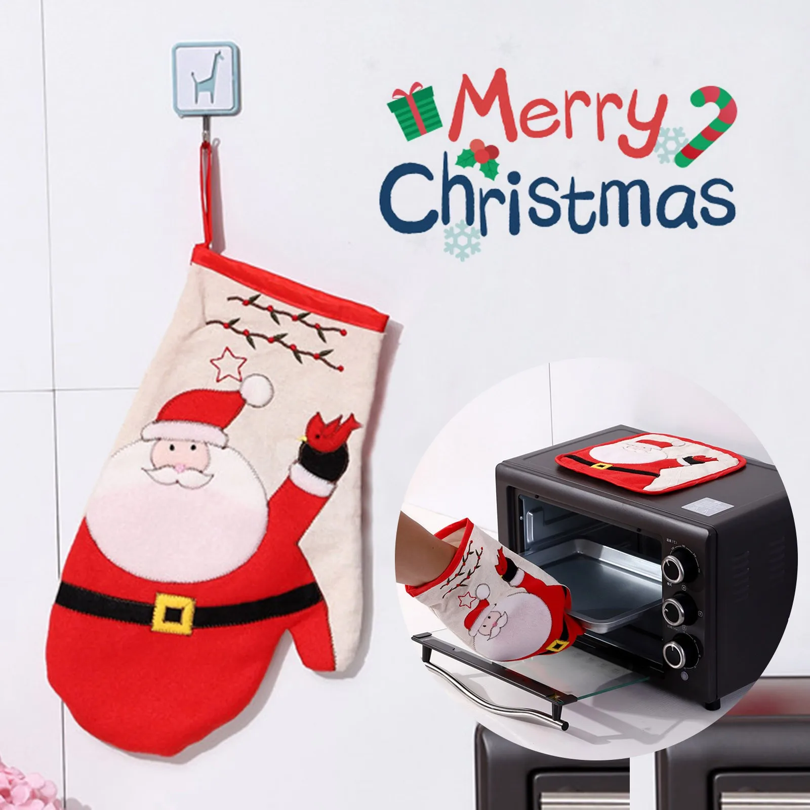 

Christmas Creative Christmas Old Snowman Heat Gloves Decoration Kitchen Supplies