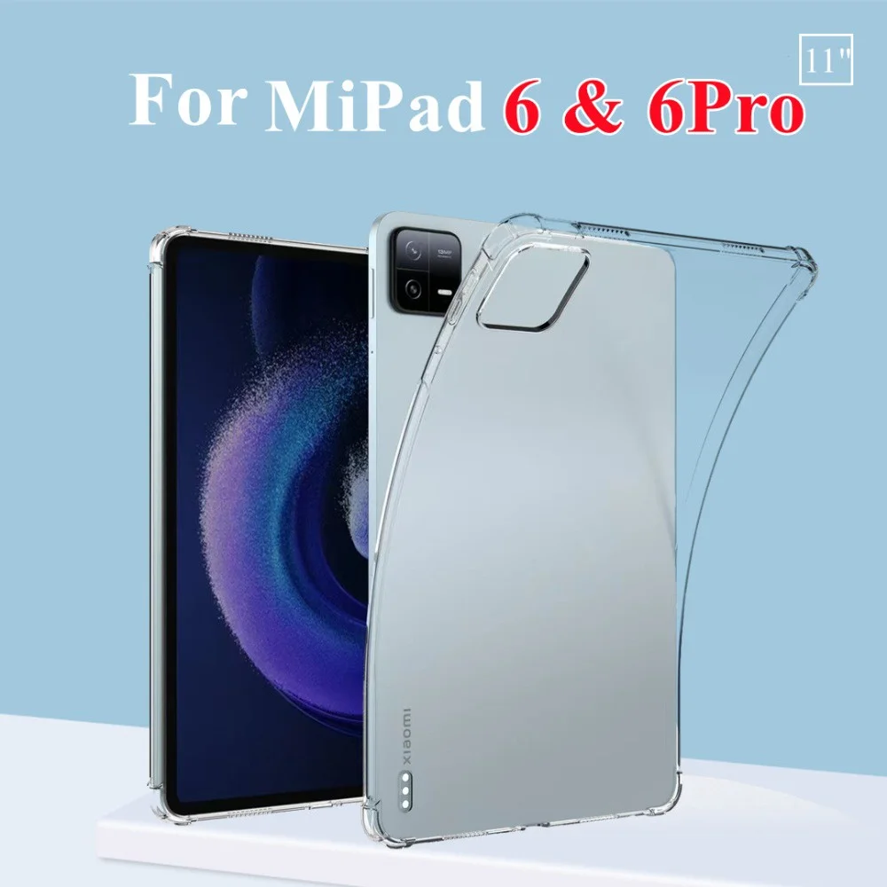 

For Xiaomi Pad 6 2023 Case Silicone Soft Shell TPU Airbag Cover Clear Protective Case for Mi Pad 6 6 Pro 11 inch