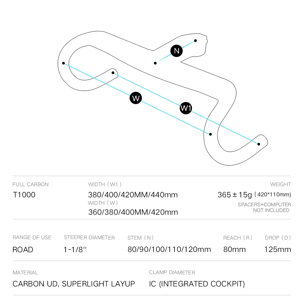 LEXON углеродный дорожный Интегрированный руль полный внутренний кабель