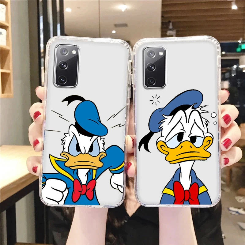 

Donald Duck Stitch Baby Transparent Phone Case For Samsung A73 A72 A71 A52 A53 A54 A51 A42 A34 A32 A14 A13 A12 A23 5G Cover Capa