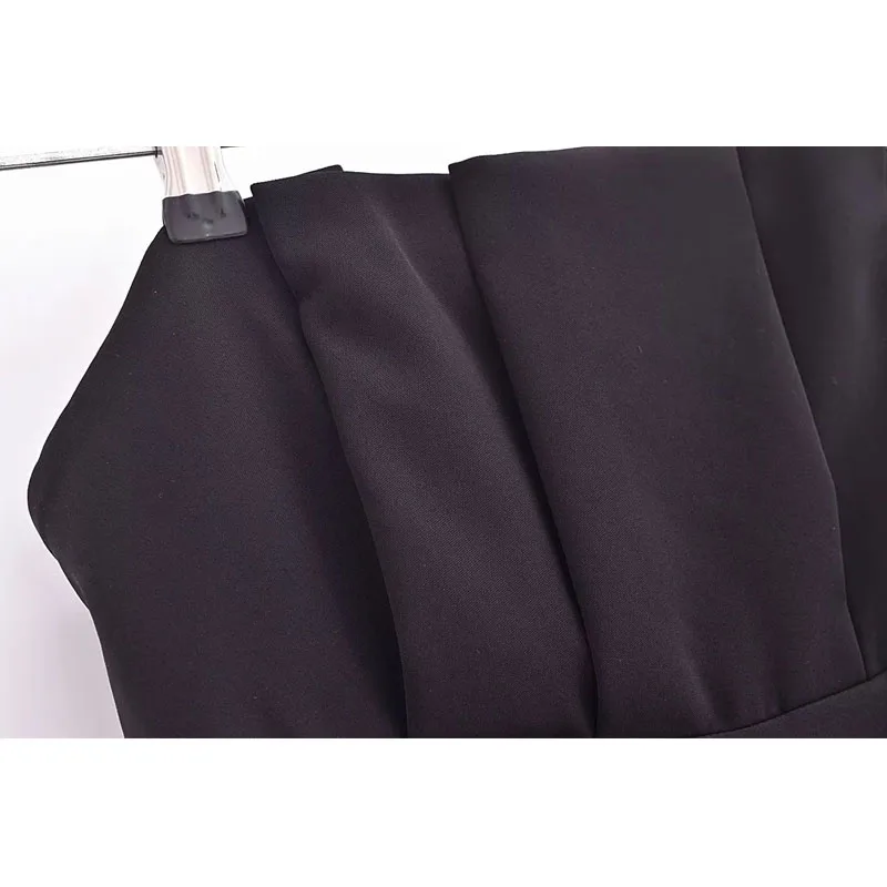 Женский Длинный комбинезон с открытыми плечами широкими штанинами