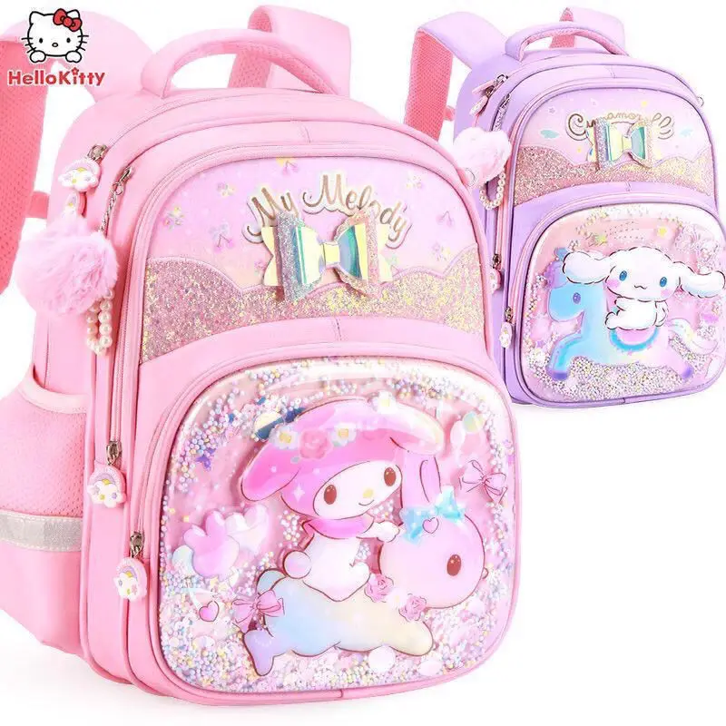 Sanrio Hello Kitty Melody Schoolbag Primary School Girl New Super Light Burden Alleviation Waterproof Children Backpack
