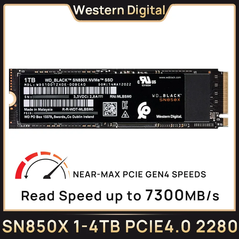 Твердотельный Накопитель Western Digital Sn850x Nvme Ssd 1 Тб Внутренний M.2 2280 Pcie 4 0x4 Для