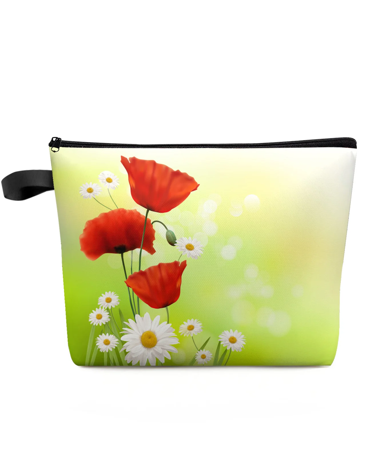 

Poppy Flower Daisy Makeup Bag Pouch Travel Essentials Lady Women Cosmetic Bags Toilet Organizer Kids Storage Pencil Case