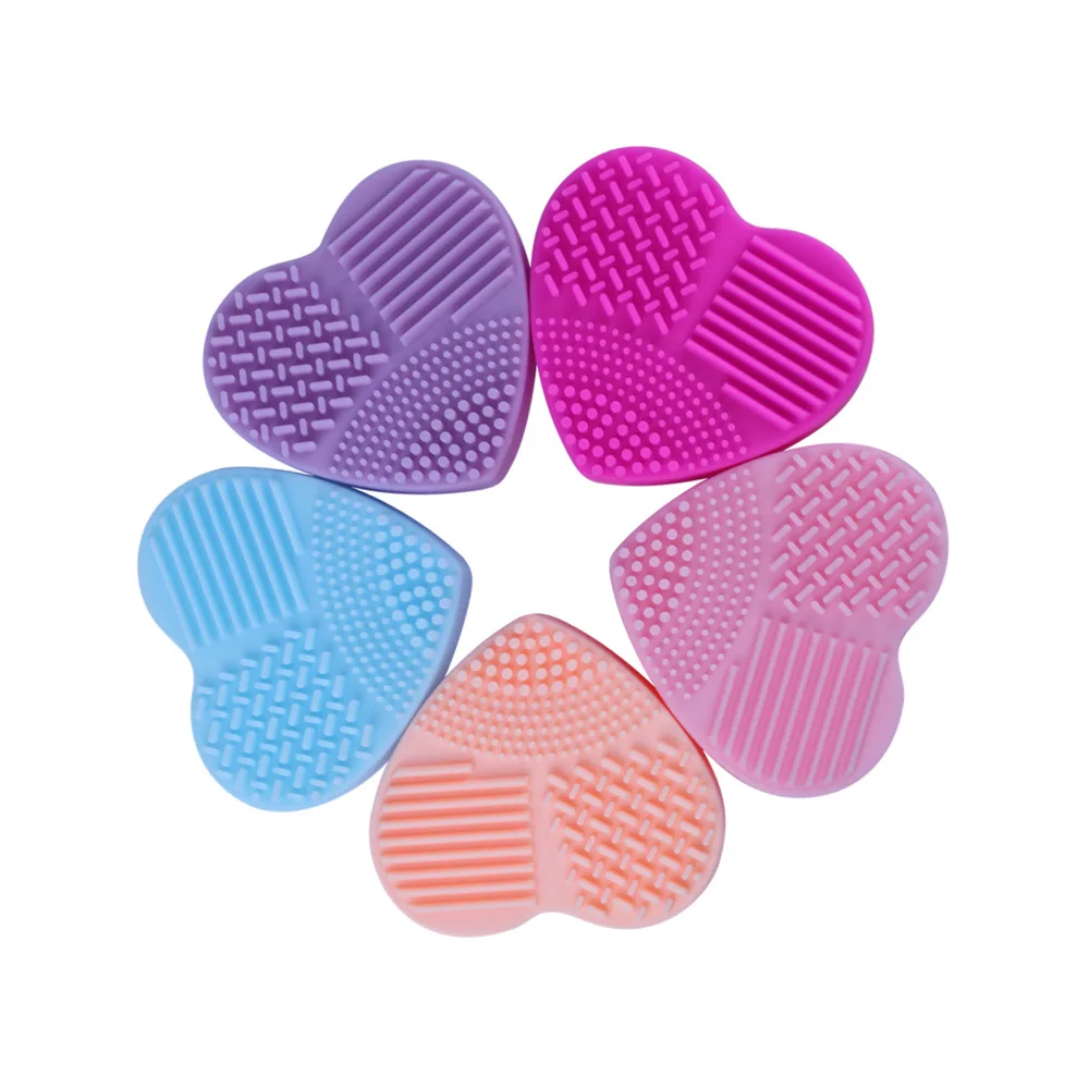 

2022 Fashion New1 Piece Silicone Makeup Brush Cleaning Makeup Brushes Cleaner Heart Glove Cleaning Mat Portable Washing Tools