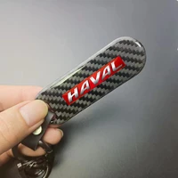 carbon fiber pattern car keychain car logo custom keyring for haval f7 jolion f7x h6 h9 h6 2021 car accessorie