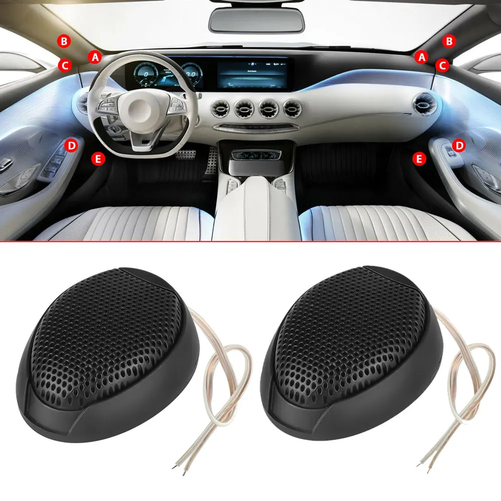 

2pcs Black Universal 1000W Car Speaker Audio 4Ω Super Power Loud Dome Tweeter Speakers Interior Parts Car Accessories