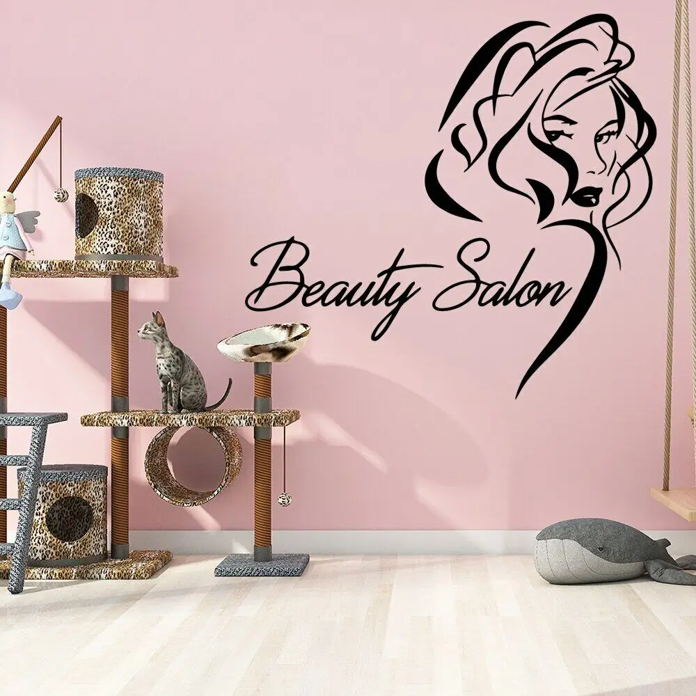 

3D Beauty Salon House Decor Vinyl Waterproof Wall Art Decal For Beauty Shop Nursery Wall Decoration Murals Commercial Stickers