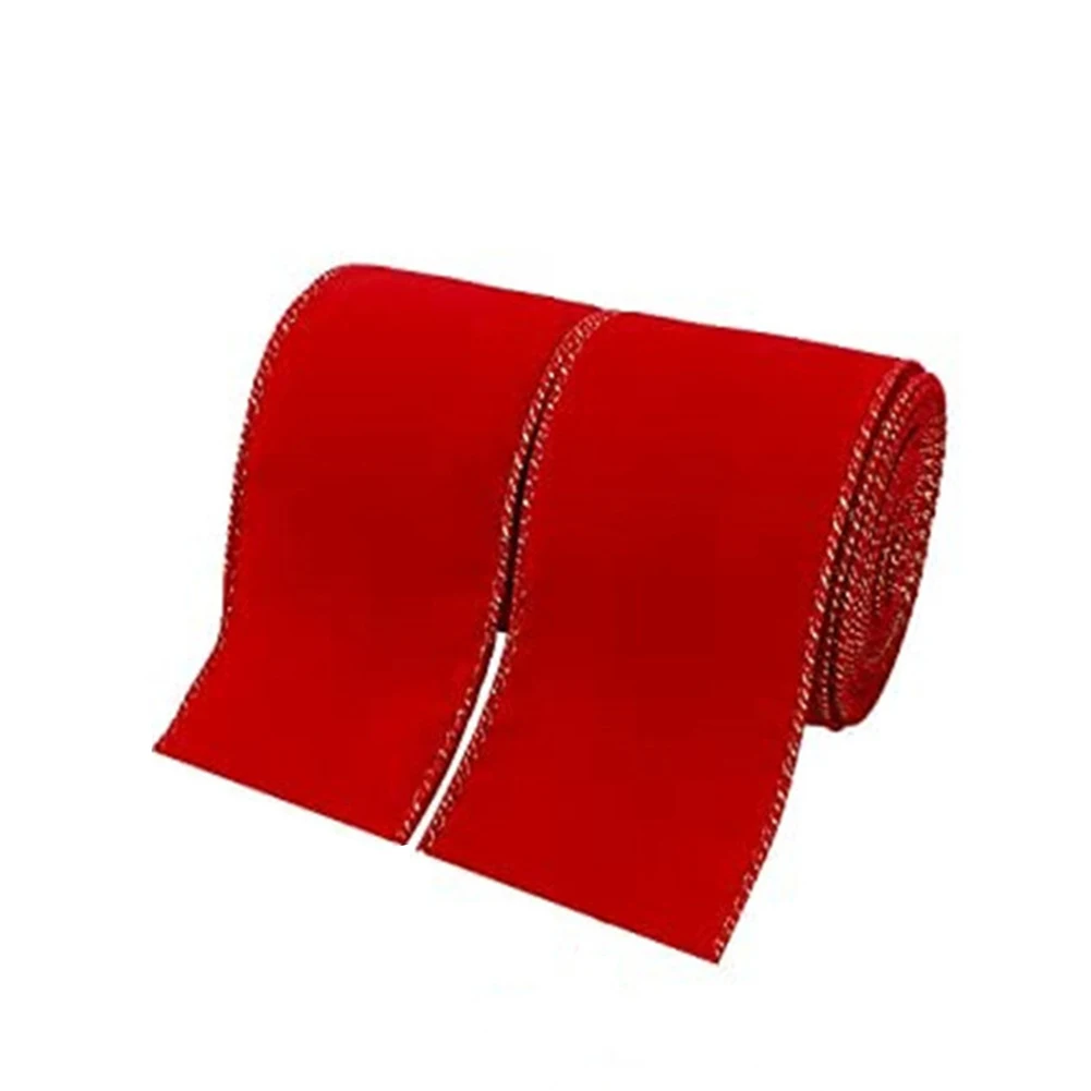 2 шт. тканая лента 5 ярдов рождественская с красной золотой каймой декоративная