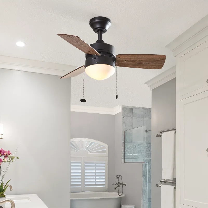 

Better Homes & Gardens Finney 30" Oil-Rubbed Bronze Ceiling Fan with Light, 3 Blades, Pull Chains & Reverse Airflow