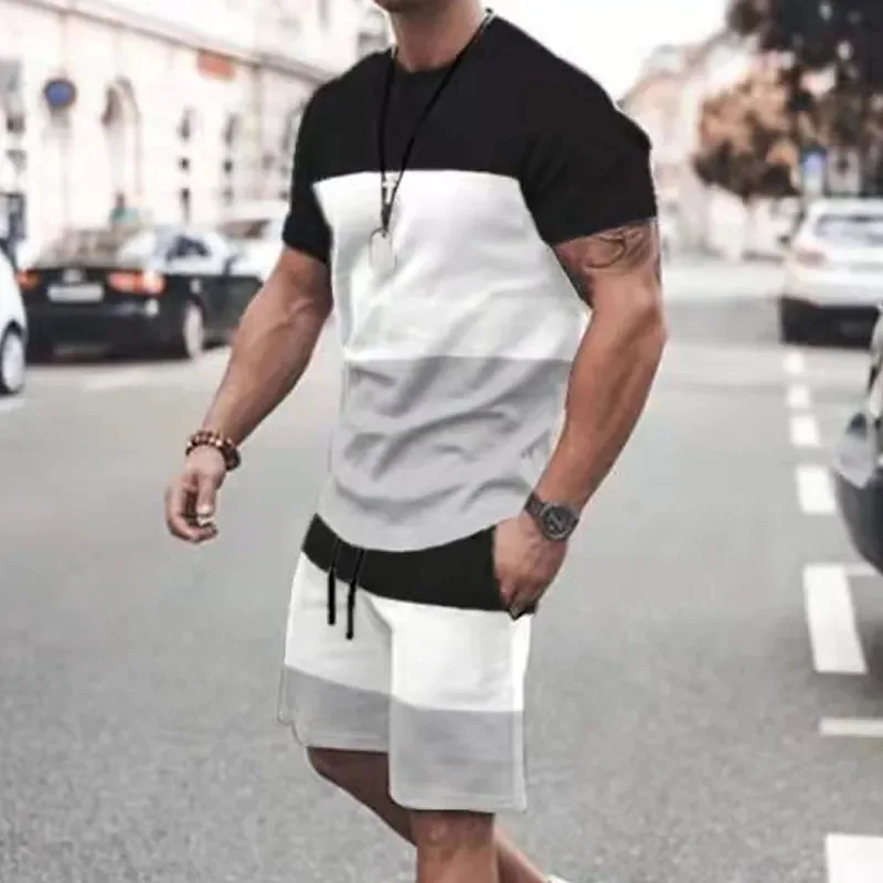 Men Tracksuit New 3D Printed T Shirt Shorts Sportswear Mens Clothing Suit Man Oversized Jogger Casual Set Summer Streetwear Suit