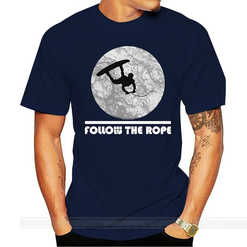 

Летние Стильные крутые рубашки, белая Дизайнерская футболка с надписью «следуя за веревкой», хлопковая Футболка с круглым вырезом и коротк...