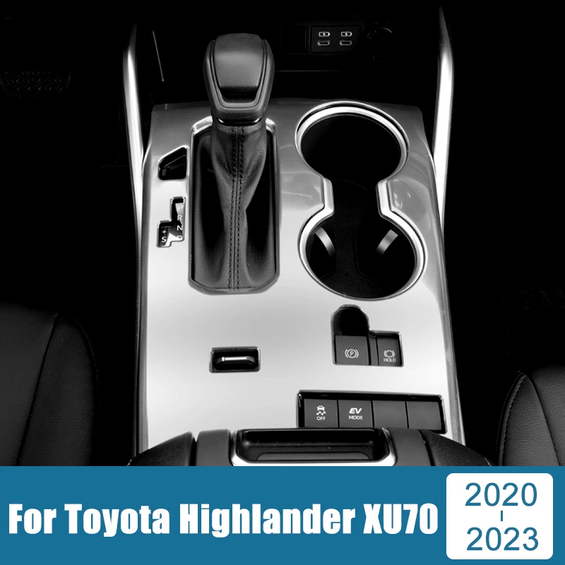 

For Toyota Highlander XU70 2020 2021 2022 2023 Stainless Car Gear Shift Panel Cover Sticker Trim Interior Moulding Accessories