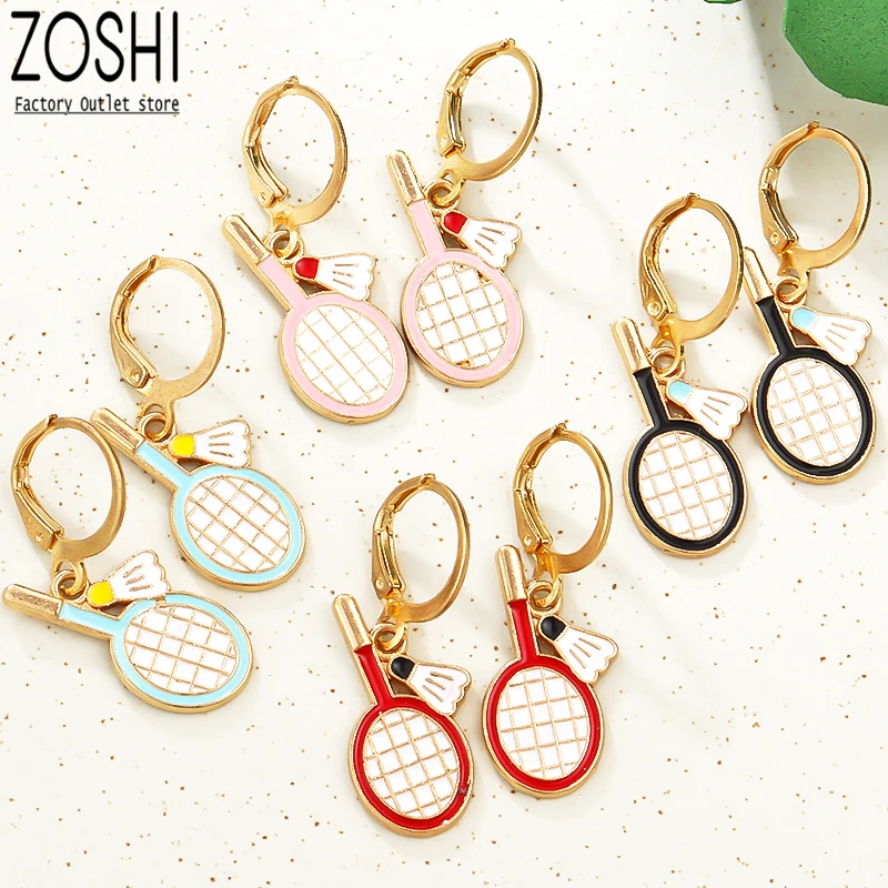 

Love Playing Badminton Game Racket Pattern Earrings For Girls Match Ball Fans Women Earrings Fashion Jewelry