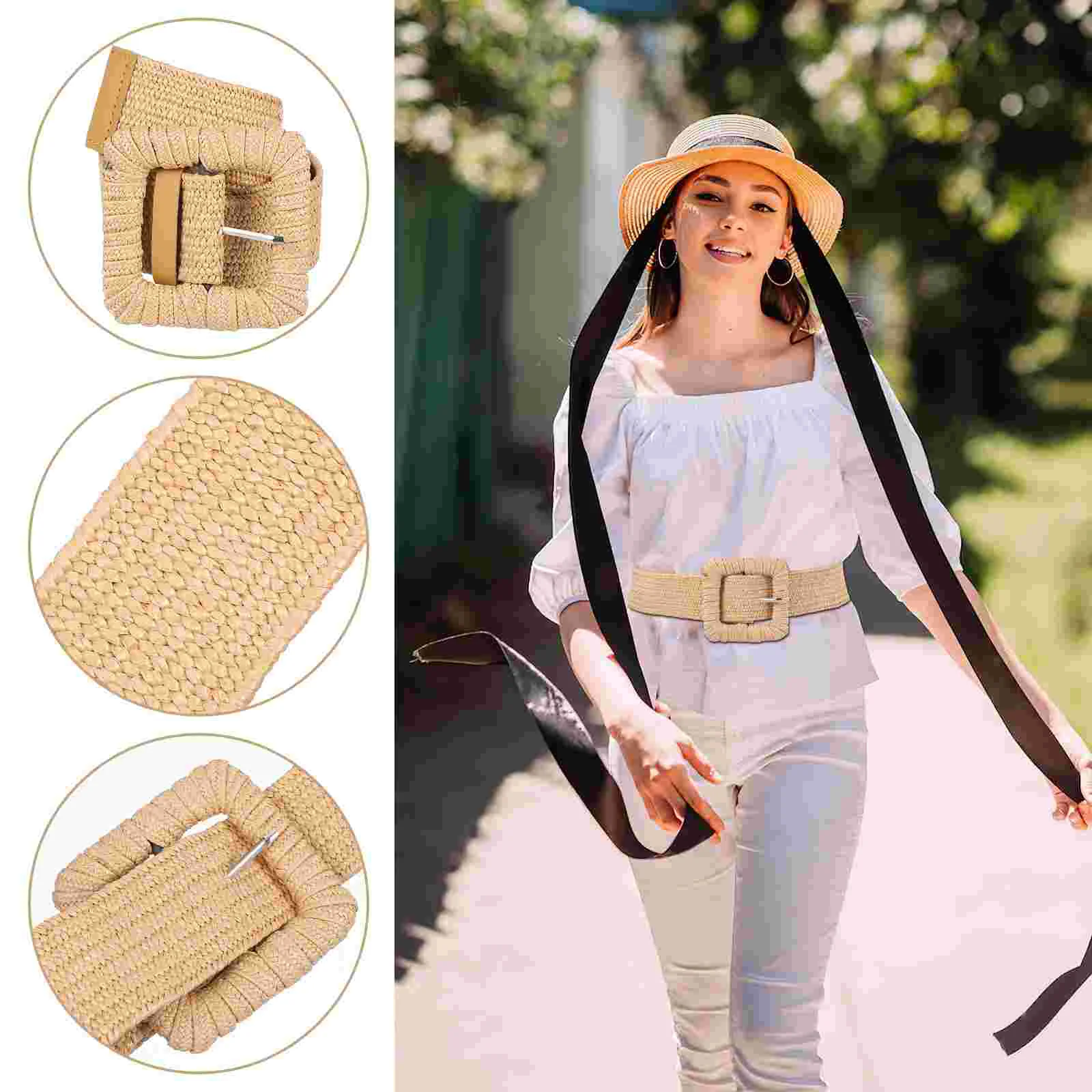 Плетеный ремень женское платье эластичные ремни с квадратной пряжкой для модной