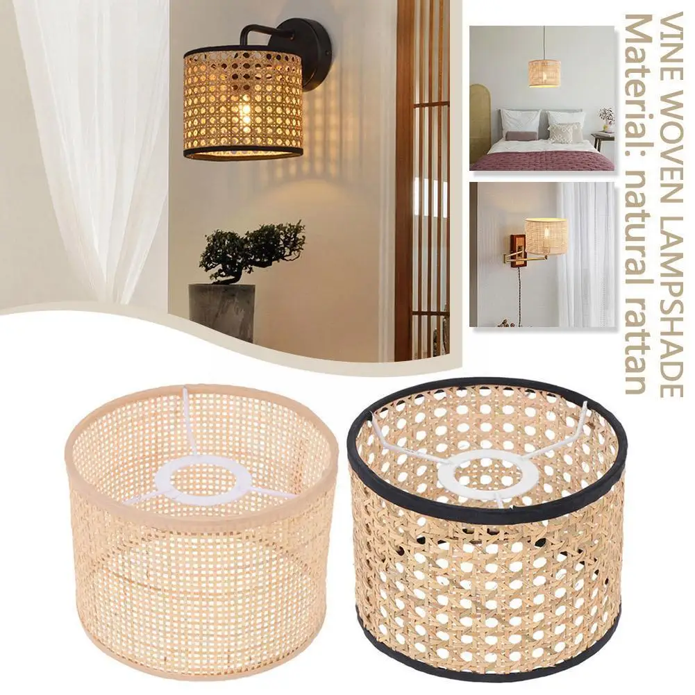 

Lamp Shade Lampshade Shades Clip Table Light Cloth Floor Bedside Lamps Chandelier Replacement Rattan Covers Woven Hand Cove X5P1