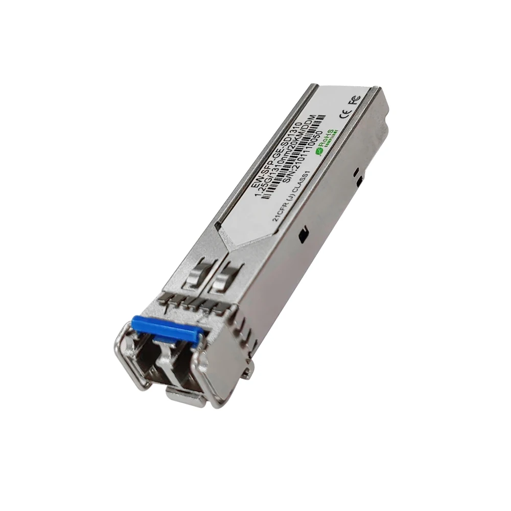 Gigabit SFP Module 1.25G Single-mode Dual Fiber Optical Tranceiver 1310nm 20km LC DDM Support Hot Plug for Mikrotik/CISCO Switch