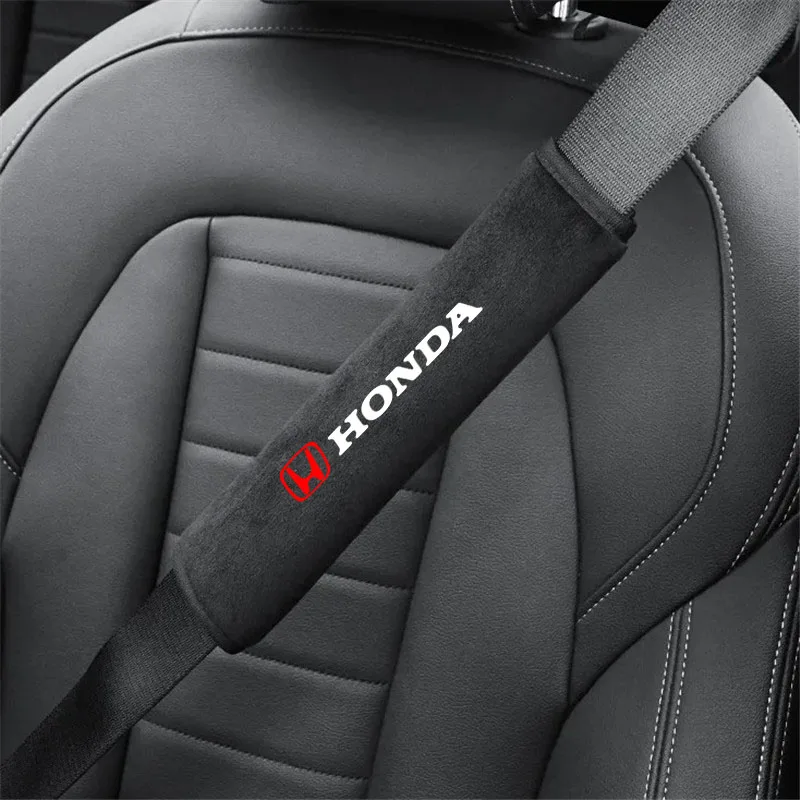 Фото 2 шт. плюшевые накладки на ремни безопасности для Honda Mugen Power Civic Accord CRV Hrv Jazz, автомобильные аксессуары №5