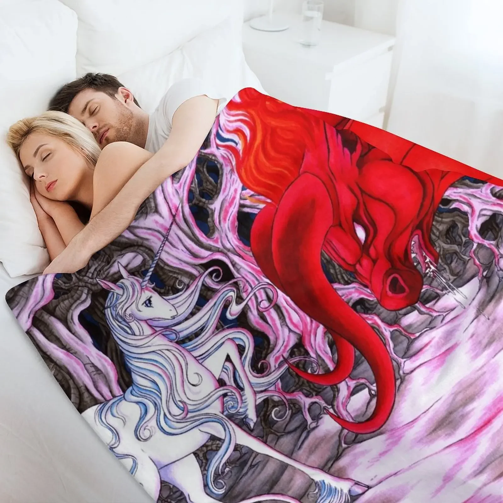 Одеяло в клетку с единорогом для косплея