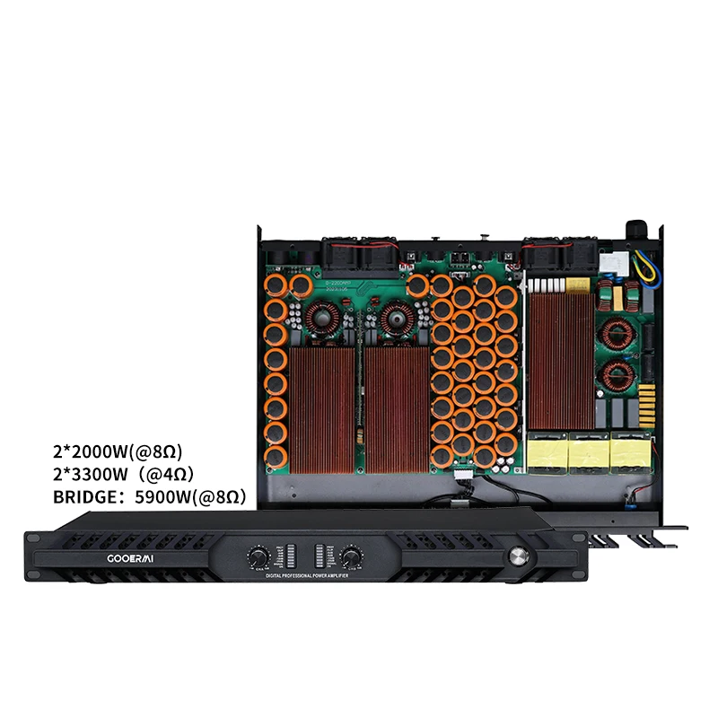 MIA-DB222 2*5400 Вт*2 Ом цифровой аудиоусилитель мощности профессиональный класс D DJ