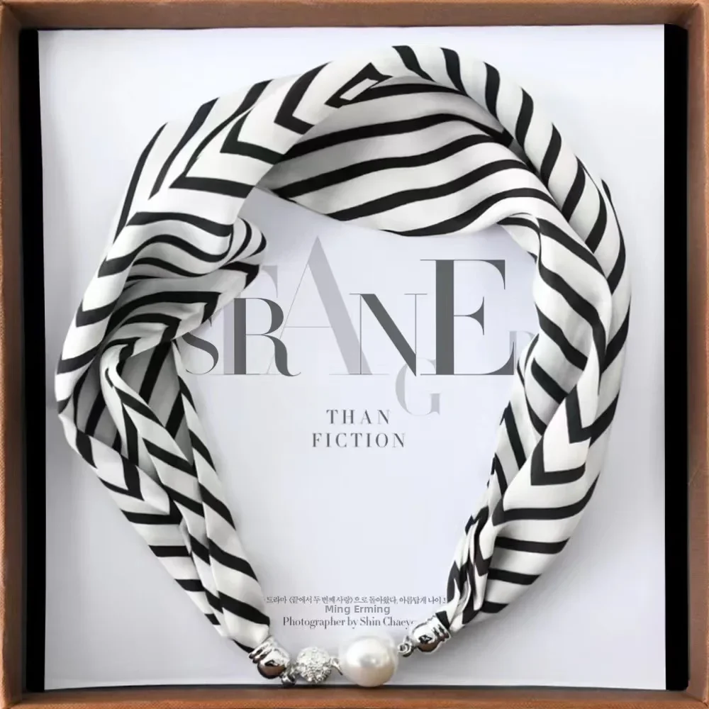 Новинка 2024 весенний женский шелковый шарф с магнитной застежкой