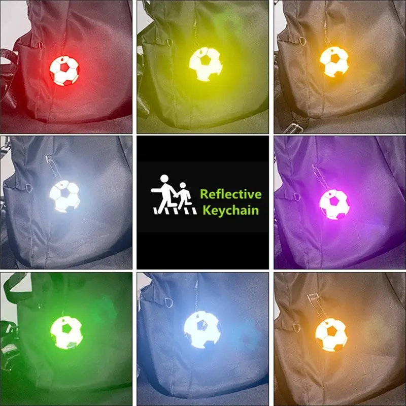 

Reflective Keychain For Bags Backpack Soccer Pendant Ornament Reflectors For Thing Adults Children Night Safety Accessor[Random]