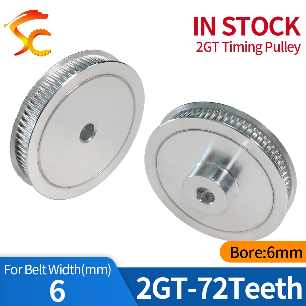 

72-зубчатый шкив ГРМ/2 м ONEFIRE, отверстие 6 мм для ремня шириной 6 мм GT 2 м, синхронный ремень, небольшой шкив 72 т, 20 зубцов