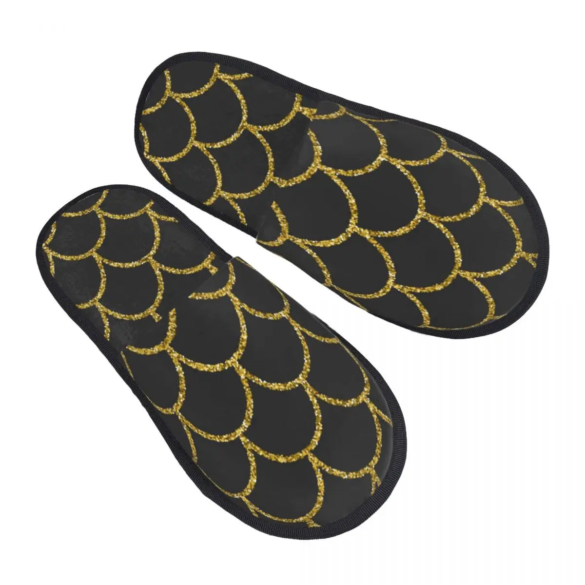

Fur Slipper For Women Men Fashion Fluffy Winter Warm Slippers Mermaid Tail Gold Fish Scale Pattern House Shoes